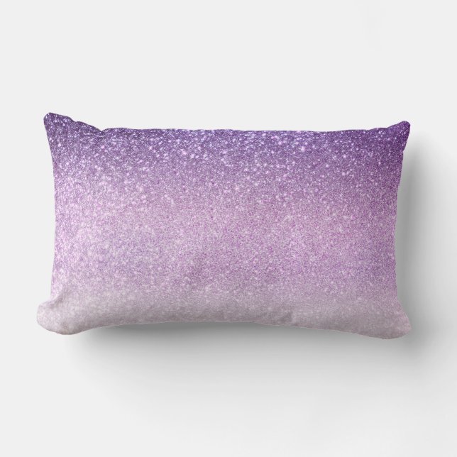 Violet Lilac Pastel Lila Triple Glitter Ombre Lumbarkudde (Framsida)