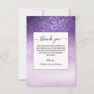 Violet Lilac Pastel Lila Triple Glitter Ombre Tack Kort