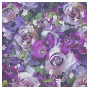 Violet Lilac Ro Flowers Garden Mönster Tyg