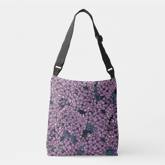 Violet Lilac-trädgård Axelväska (Framsida)