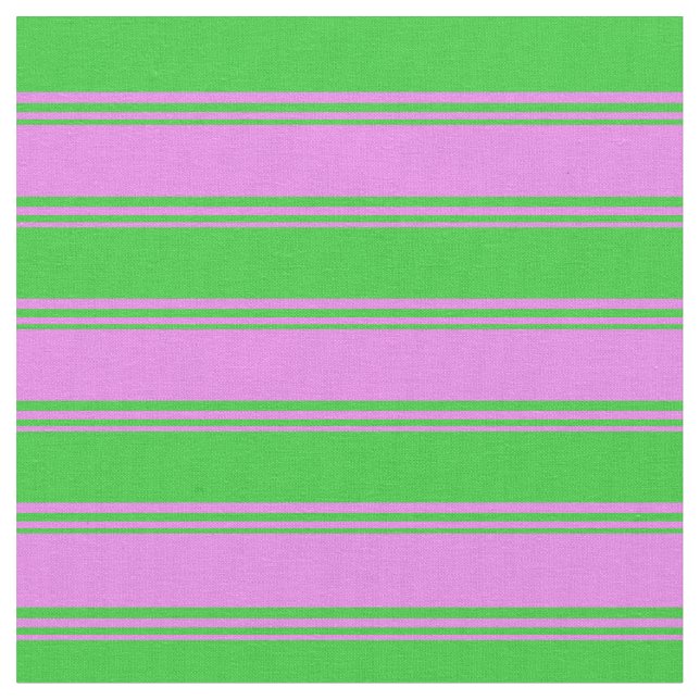 Violet & Lime Green Färgad stripe/lint Mönster Tyg (Närbild)