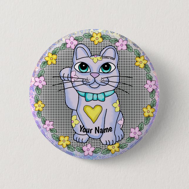 Violet Lucky Cat-stift Knapp (Framsida)
