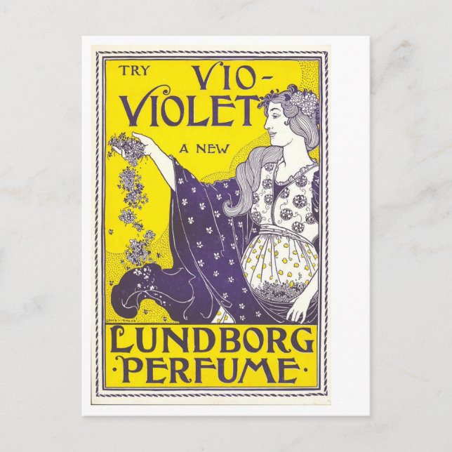 Violet Lundborg Parfym Vintage Annons Vykort (Framsida)