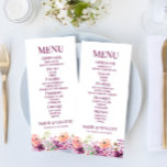 Violet Magenta Lila Blommigt Flowers Bröllop Food Meny<br><div class="desc">Det här är en Violet Magenta Lila Blommigt Flowers Bröllop Food Menu.</div>