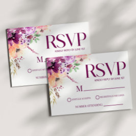 Violet Magenta Lila Elegant bröllop OSA Kort