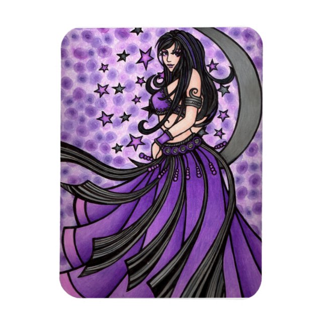 Violet Måne Belly Dancer Magnet (Vertikal)