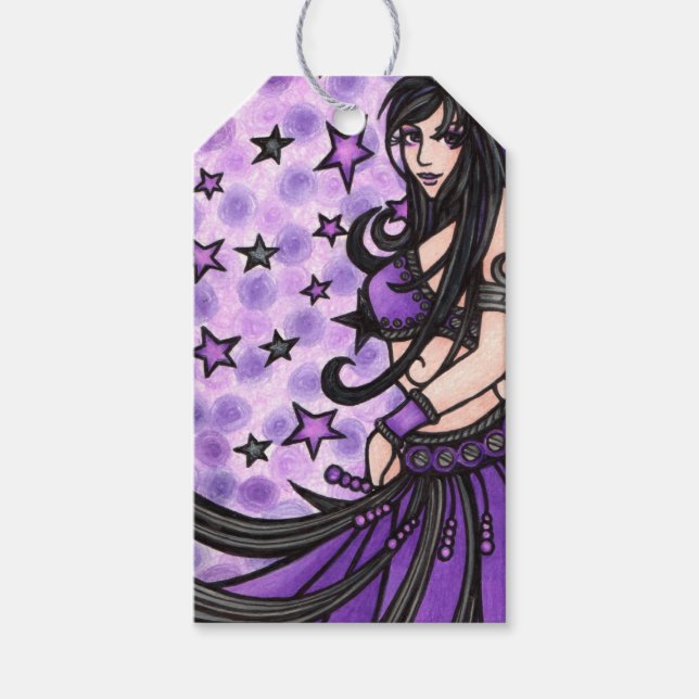 Violet Måne Belly Dancer Presentetikett (Framsidan)