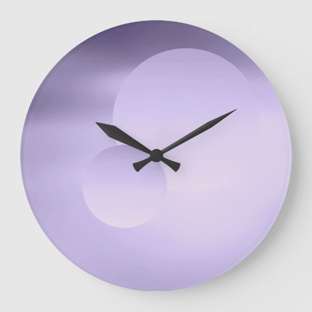 Violet Måne och Planet Wall Clock Stor Klocka (Framsida)