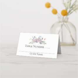 Violet Meadow Watercolor Blommigt Bröllop Bord Placeringskort