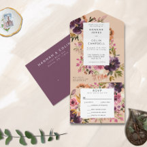 Violet Meadows Modern Fall Blommigt