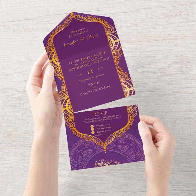 Violet med Guld Mandalas (Tearaway)
