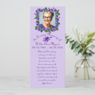 Violet Memorial/Funeral Card Inbjudningar