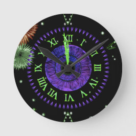 Violet Midnight Clock  Rund Klocka