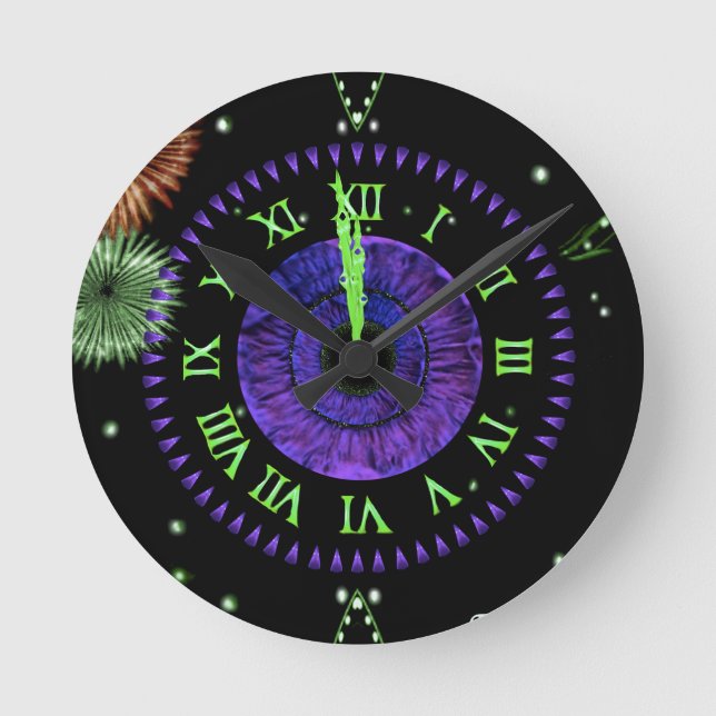 Violet Midnight Clock  Rund Klocka (Framsida)
