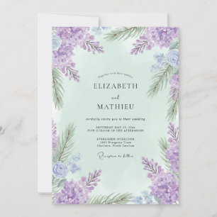 Violet Mint Wisteria Bröllop Inbjudningar
