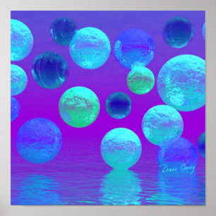 Violet Mist - Abstrakt av cyan och Lila Poster