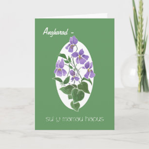 Violet Mor Card för att anpassa Welsh Hälsning Kort