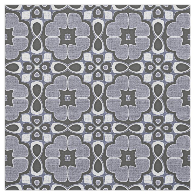 Violet Mörk blått Nouveau Deco Bali Batik Mönster Tyg (Provkarta)