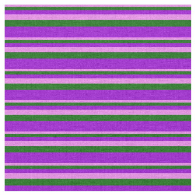 Violet, Mörk grönt och Mörk Violet Färgad Linjer Tyg (Närbild)