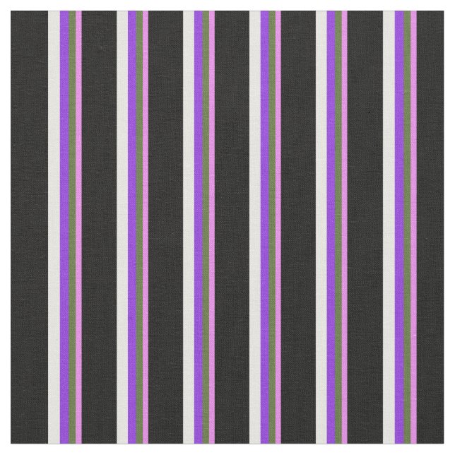 Violet, Mörken Oliv grönt, Lila, Vit och svart Tyg (Närbild)