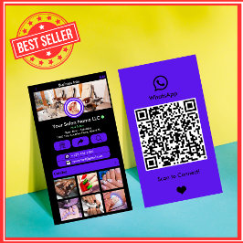 Violet Nail Salon WhatsApp QR-kod för sociala medi Visitkort