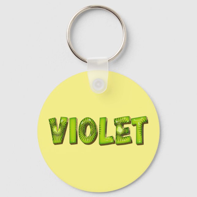 Violet Name Kiwi Design Schlüsselanhänger Nyckelring (Framsida)