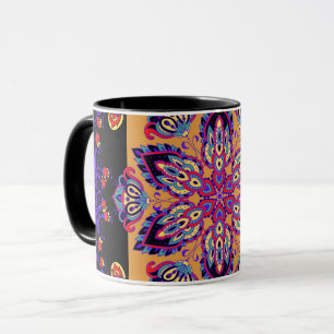 Violet Natur, Lila och svart grafik Mugg