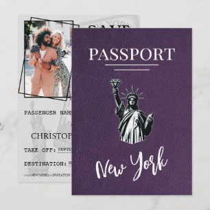 Violet New York City Passport sparar datumet Spara Datumet