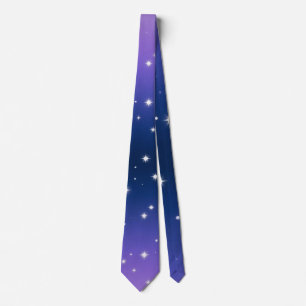 Violet Night Gradient med Twinkling Stars mönster Slips