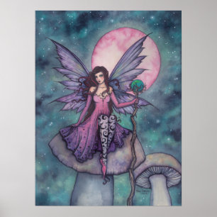 Violet Night Sagoalfabetkonst av Molly Harrison Poster