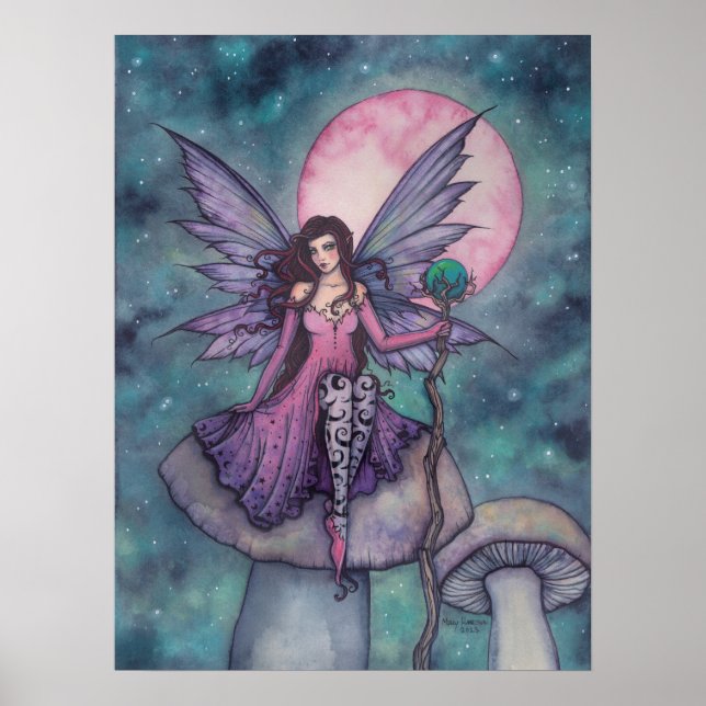 Violet Night Sagoalfabetkonst av Molly Harrison Poster (Framsidan)