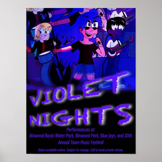 Violet Nights Band Poster (Framsidan)