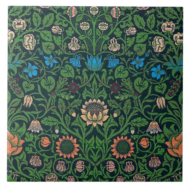 Violet och akvileja, William Morris Kakelplatta (Framsidan)