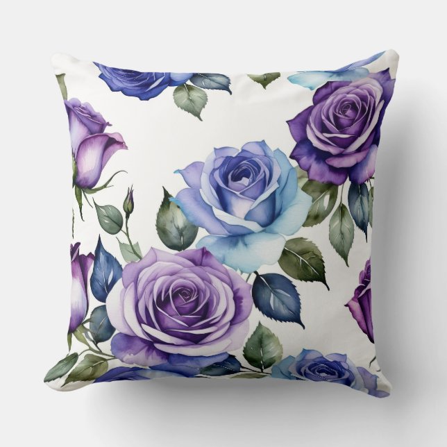 Violet och baby-blue ro kudde (Framsida)