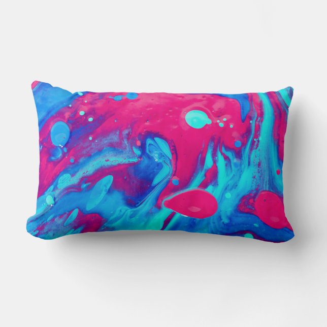 Violet och blått abstrakt lumbarkudde (Framsida)