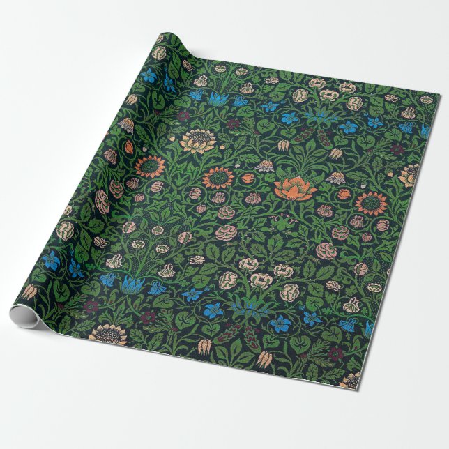 Violet och Columbine, William Morris Presentpapper (Utrullad)