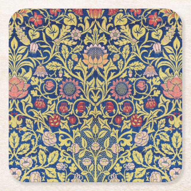 Violet och Columbine, William Morris Underlägg Papper Kvadrat (Framsidan)