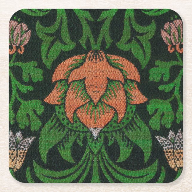 Violet och Columbine, William Morris Underlägg Papper Kvadrat (Framsidan)