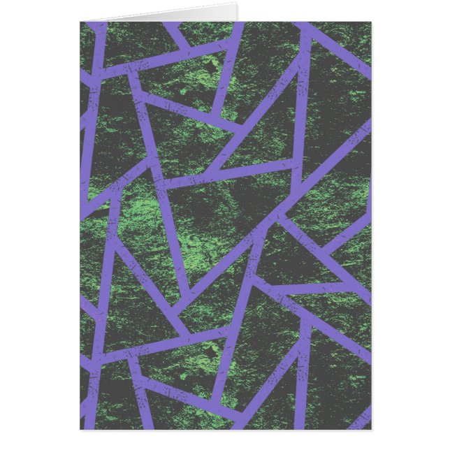 Violet och grönt mönster hälsningskort (Framsidan)