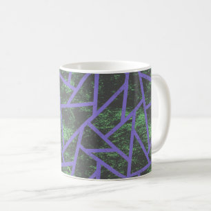 Violet och grönt mönster kaffemugg
