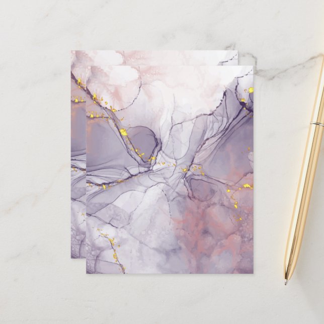 Violet och Guld Marble (Fram/Back In Situ)