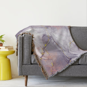 Violet och Guld Marble Filt