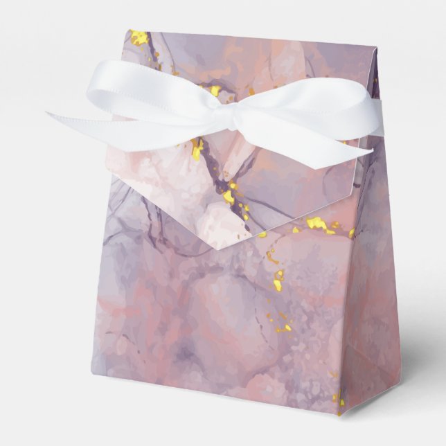 Violet och Guld Marble Presentaskar (Framsidan Sidan)