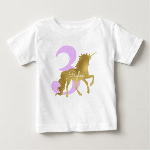 Violet och Guld Unicorn Milestone Birthday Tröja