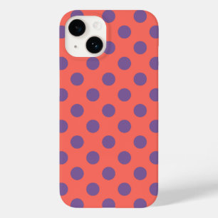 Violet och levande korall polka dots