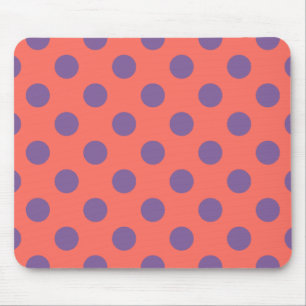 Violet och levande korall polka dots musmatta