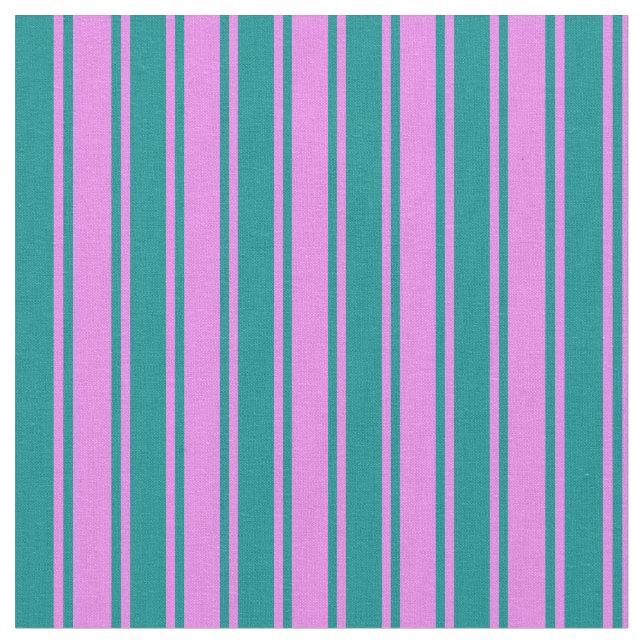 Violet och Mörk Cyan Färgad Linjer Tyg (Närbild)