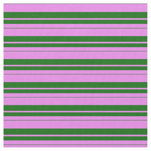 Violet och Mörk grönt Färgaden Rand/Linjer Mönster Tyg (Närbild)
