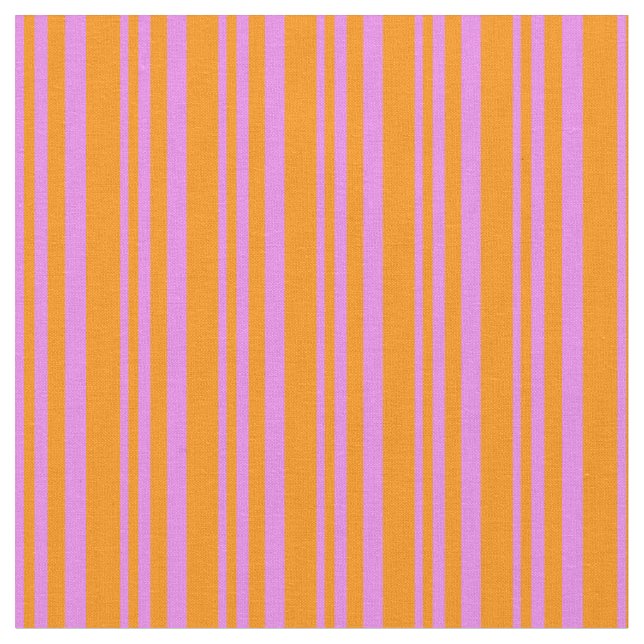 Violet och Mörk Orange Färgad Mönster i Rand Tyg (Närbild)