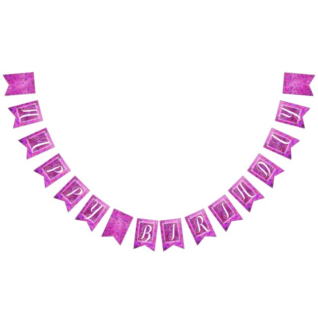 Violet och Rosa Fairy Birthday Vimplar (Alla)
